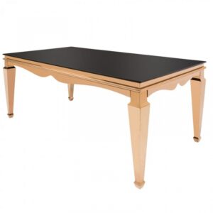 Tavolo Impero Oro Rosa con top specchiato nero - Tavolo Impero Specchiato