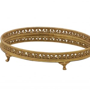 Vassoio Gold Ovale con Specchio cm.31x28 h.8
