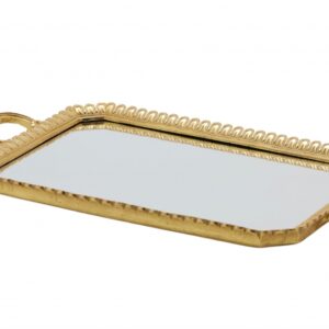 Vassoio Gold Rettangolare con Specchio cm.56x30