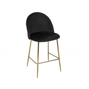 Sgabello Gold Nero in Velluto