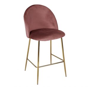 Sgabello Gold Rosso Mattone in Velluto