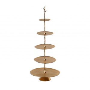 Alzata Oro a 5 Piani cm.h.127x53x48 - Alzata Oro 5 Piani cm.h.127x53x48