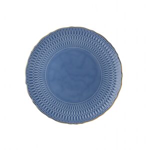 Piatto Pane Linea Aura Blu Filo Oro