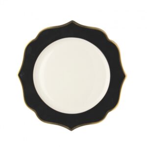 Piatto Dessert Linea Ionica Nera Filo Oro + Filo Marly