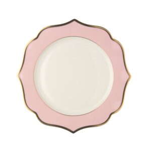 Piatto Dessert Linea Ionica Rosa Filo Oro + Filo Marly