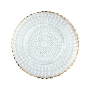 Piatto Pane Linea Vetro Ricamato Filo Oro