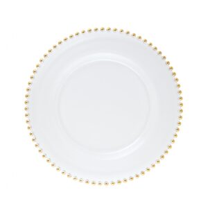 Piatto Pane Vetro Bordo Perle Oro - Linea Vetro Bordo Perle Oro