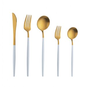Coltello Tavola - Linea Goa Bianco e Oro