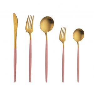 Coltello Tavola - Linea Goa Rosa e Oro
