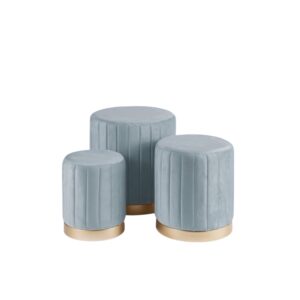 Pouf Azzurro Pervinca - Pouf Velluto Azzurro Pervinca
