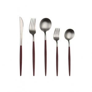 Coltello Tavola - Linea Goa Bordeaux e Silver