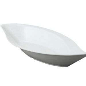Vassoio Melaminico a Foglia Bianco cm.42x19,5 h.cm.6,5