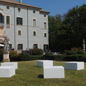 Pouf Cuscinone Quadrato Bianco - Salotto Ecopelle Bianco